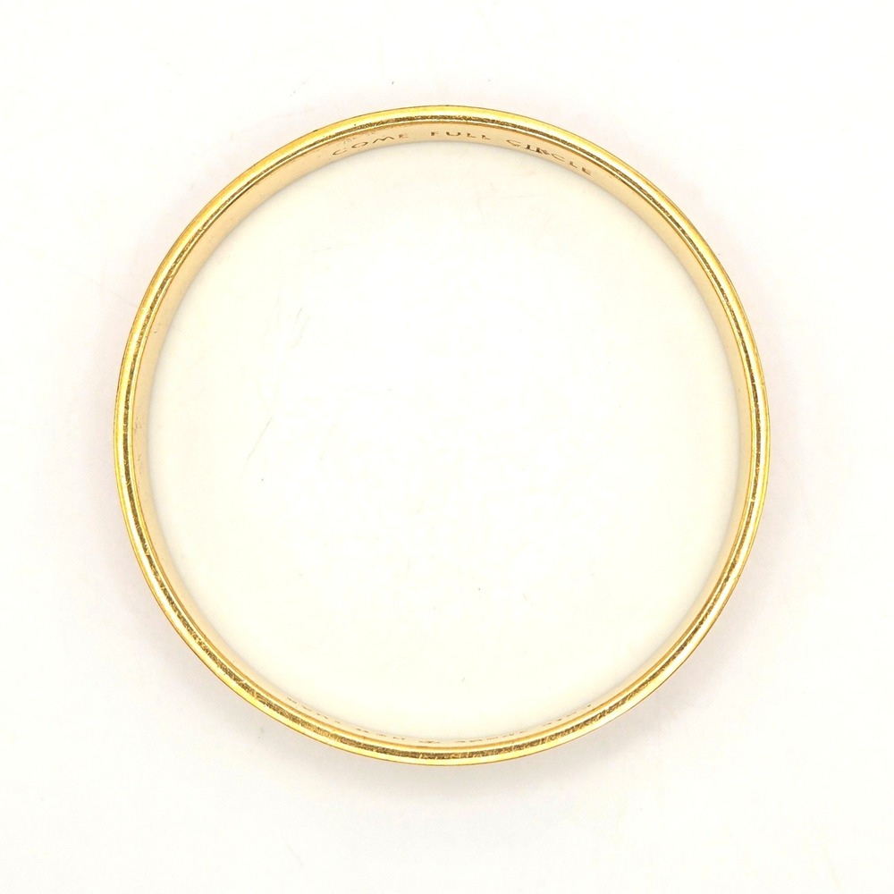 Kate Spade New York Come Full Circle Bangle Bracelet Gold Pink Striped Enamel - Picture 5 of 5